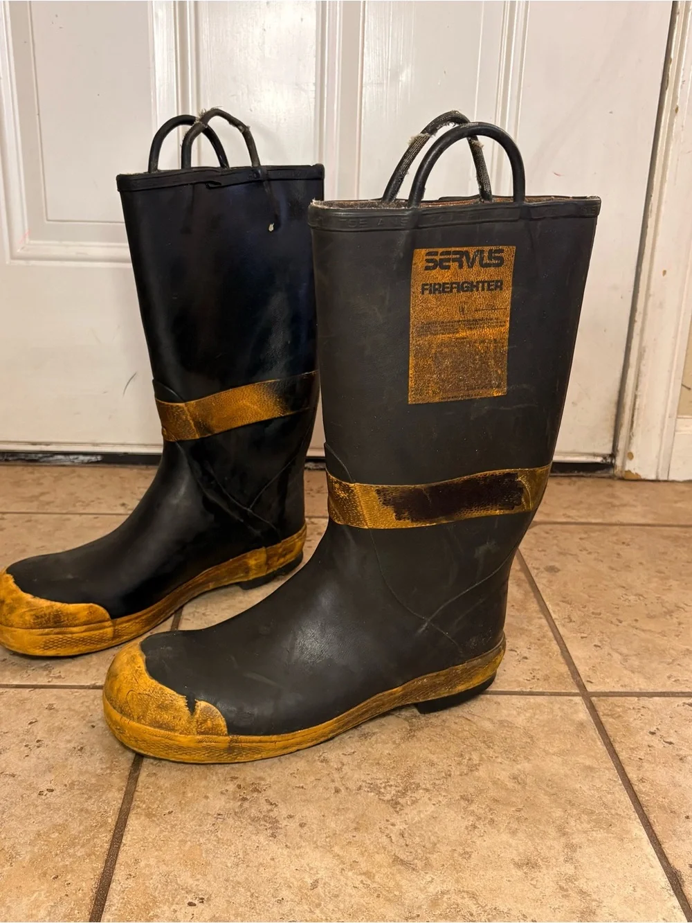 Servus Firefighter Black and Yellow Rubber Boots